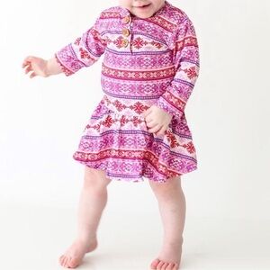 Posh Peanut Bamboo‎ Maya bodysuit Twirl dress size 12-18 months